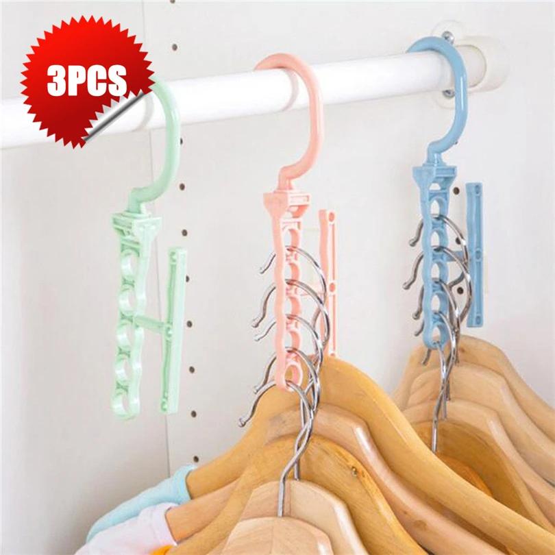 

Practical 5Hole Space Saver Wonder Magic Multi-function Hook Hanger Closet Organizer With a Handle Can be Rotated 360 Degrees20