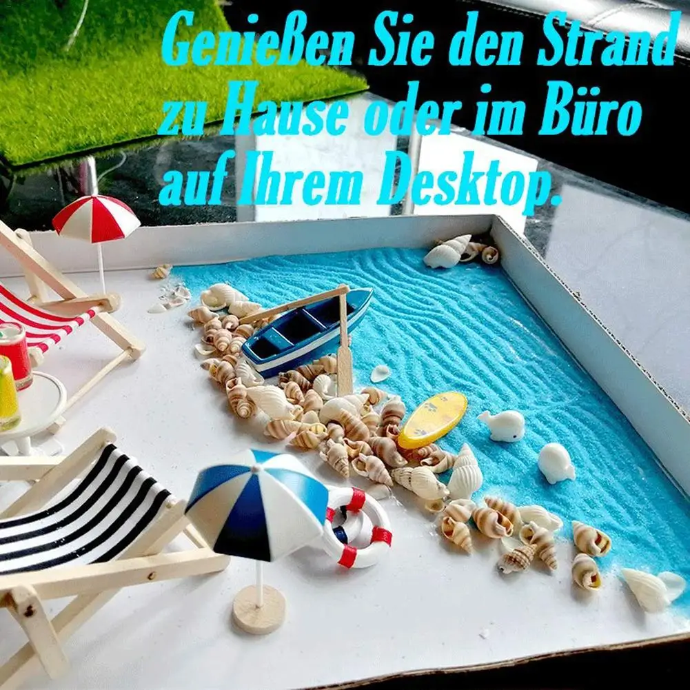 incredible  17pcs Mini Beach Miniature Decoration Toy Set Dollhouse Decoration Beach Micro Landscape Ornament K