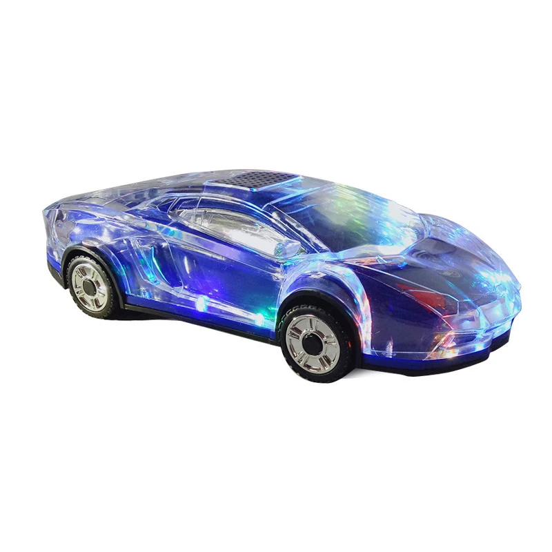Blue Bluetooth модель автомобиля динамик s стерео микрофон в форме автомобиля Поддержка USB TF карта MP3 MP4 музыкальный плеер бас ребенок подарки для ПК телефон - Цвет: Blue