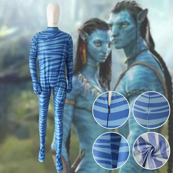 

Movie Avatar 2 Cosplay Costume Adult Kids Zentai Bodysuit Hero Na'vi Jumpsuits Cosplay Halloween Kids Boy girl Party Costume
