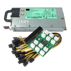 Kit d'alimentation électrique 1200W, carte de dérivation, 12 câbles d'alimentation PCIe 6 broches à 6 + 2 broches 