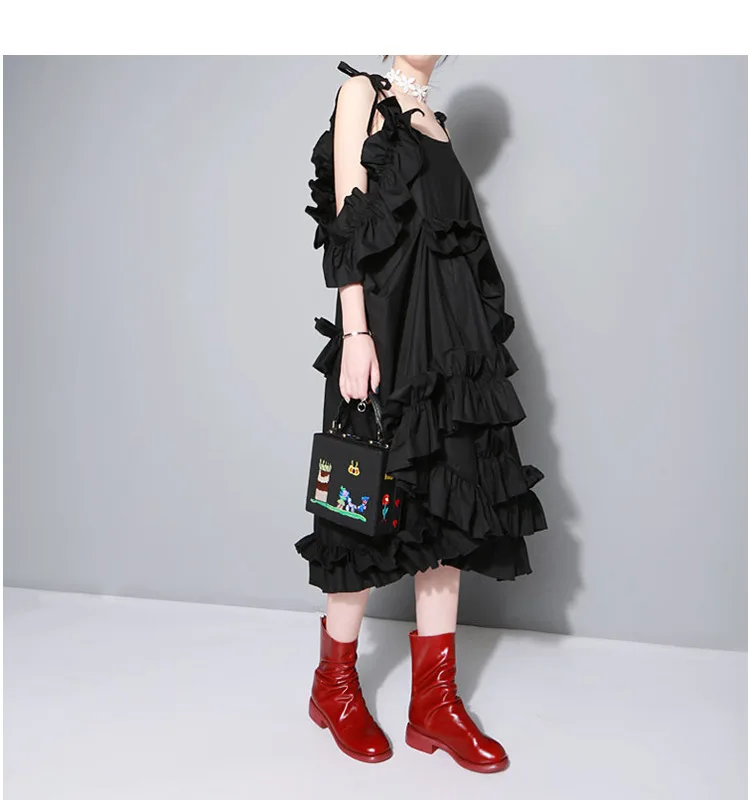 New Fashion Style Irregular Multi Layer Ruffles Sexy White Dress Fashion Nova Clothing