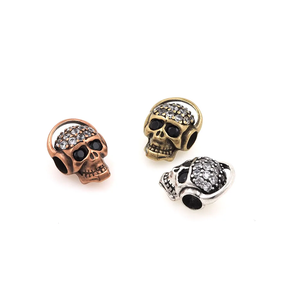 

Cubic Zirconia Headphones Skull Spacer Beads, DIY Jewelry Making Bracelet Necklace Making Supplies 17.3x12.5x9.5MM
