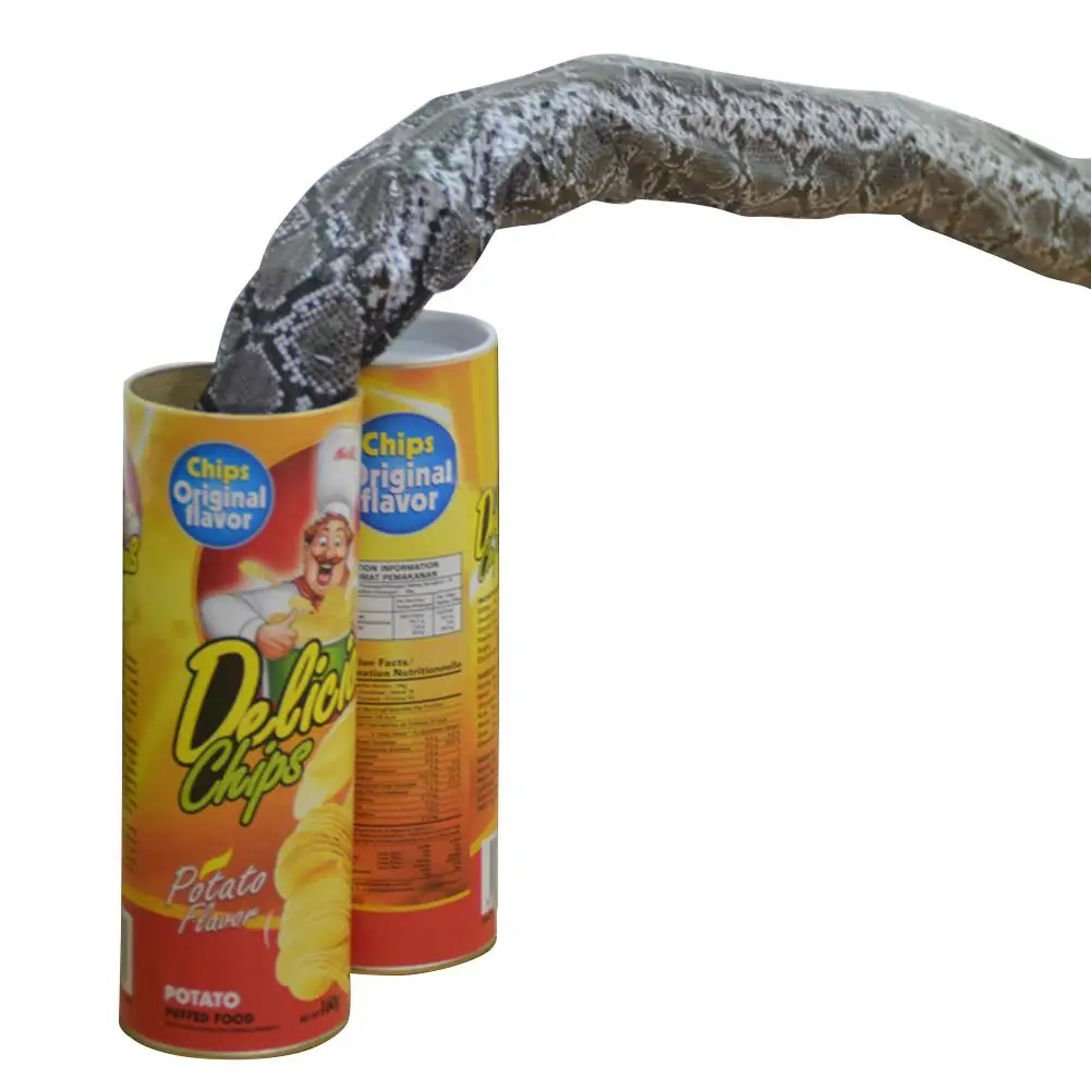 

Trick Playing Potato Chips Barrel Toy Simulation Snake In A Can Gag Gift Prank