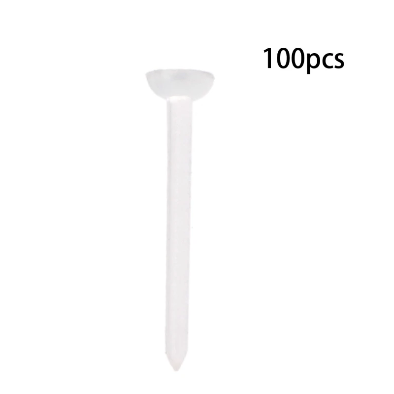 100PCS Invisible Clear Plastic 5mm 3mm Flat Blank Pad Earring Nail Pin Ear Post 100cm flat clear plastic data strip label holder without magnetic for supermarket shelf