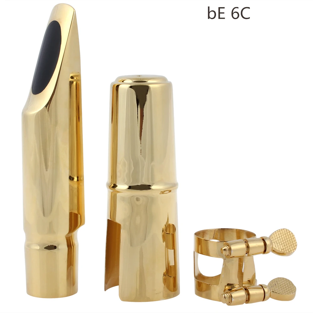 bE 6C Альт bE/bB саксофон мундштук позолоченный медный латунный саксофон размер рта 6C 7C для классической джазовой музыки саксофон мундштук Горячий - Цвет: bE 6C