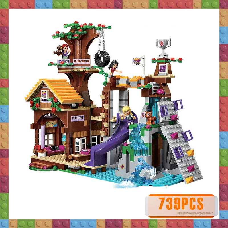 

Compatible with Legoinglys Friends Adventure Camp Tree House Emma Mia Figure Model Building Blocks Toy Hobbies for Children