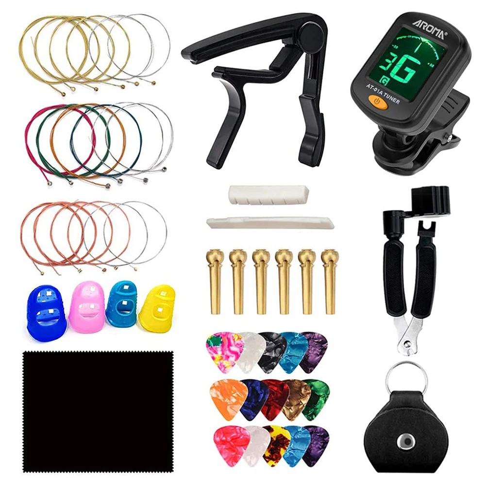 

Professional Classical Guitar Accessories Kit Capo Tuner Pickup Guitar String Plectrum Holder Three-In-One String Changer Guitar