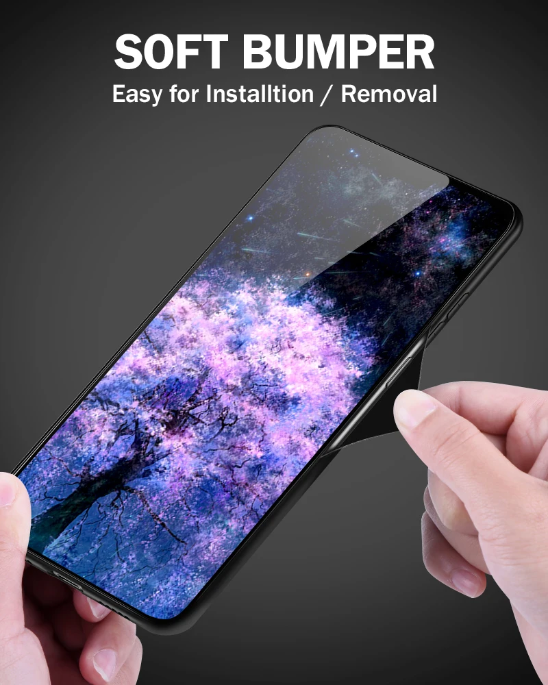 Чехол из термополиуретана для samsung Galaxy A10 A90 A20 A80 A30 A40 A50 A6S A70 A8S закаленное Стекло Чехлы J4Plus M30 M10 M20 Note9 модная сумочка