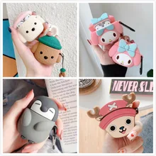 3D чехол для наушников для Airpods 2 чехол силиконовый чехол для наушников с котом для Apple Air pods 1 чехол для Earpods брелок для ключей