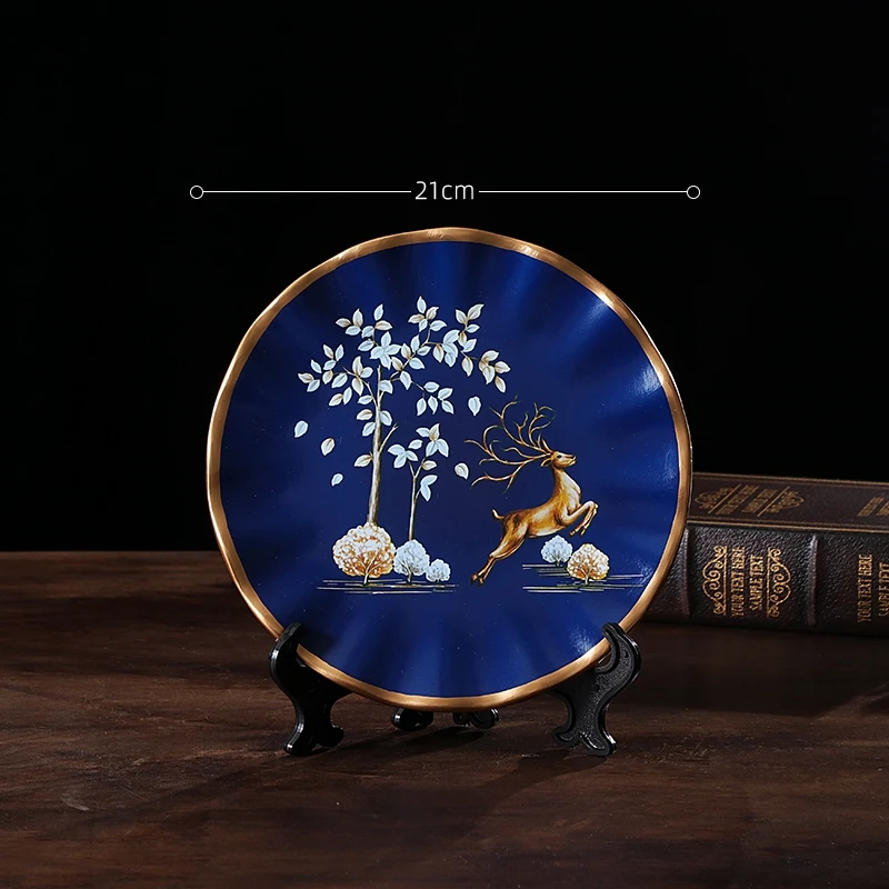 Ceramic plate Art Ornaments living room Decoration Accessories plate Set wedding gift Nordic luxury home decoration accessories 2