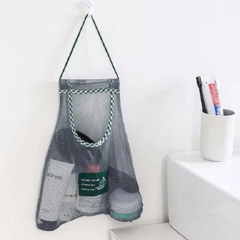 

2pcs Hangable Storage Bag Breathable Fruit Vegetable Storage Mesh Bag Kitchen Garlic Hanging Bag Portable Storage Pouch Y