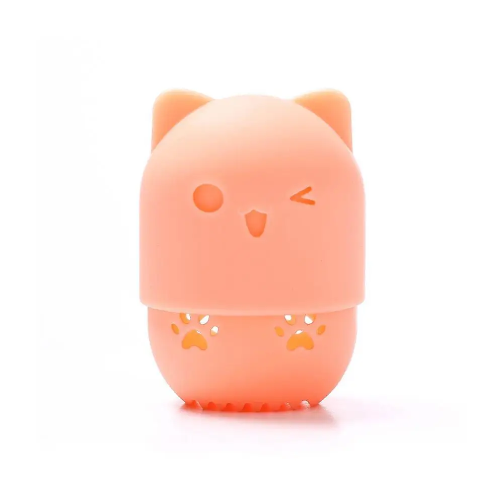 Kitten Beauty Powder Puff Blender Holder Sponge Makeup Egg Drying Case Portable Soft Silicone Cosmetic Blender Sponge Box Holder