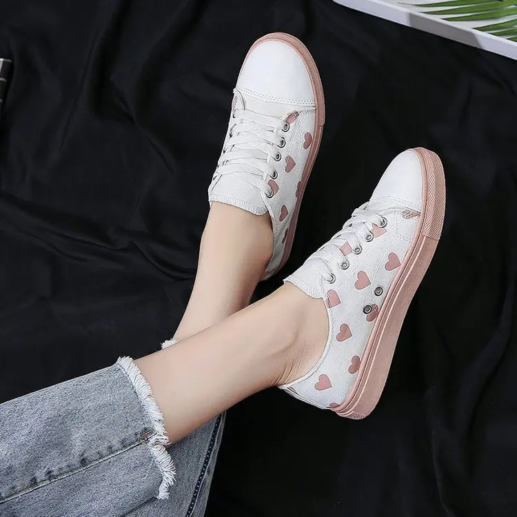 

2019 Spring Canvas Shoes Children Online Celebrity Students Shoes Hong Kong Style Heart Versatile Breathable Trendy Shoes Summer