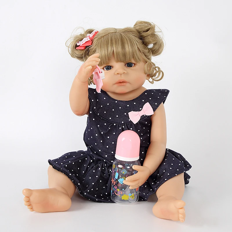 22 ''Мягкие силиконовые Reborn Baby Doll Игрушки для девочек реалистичные детские куклы полностью виниловые модные куклы Bebe Reborn Girl Doll