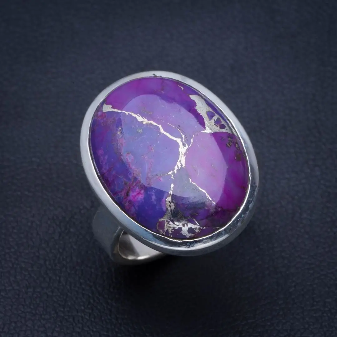 

Natural Turquoise Handmade Unique 925 Sterling Silver Ring 6 B1740