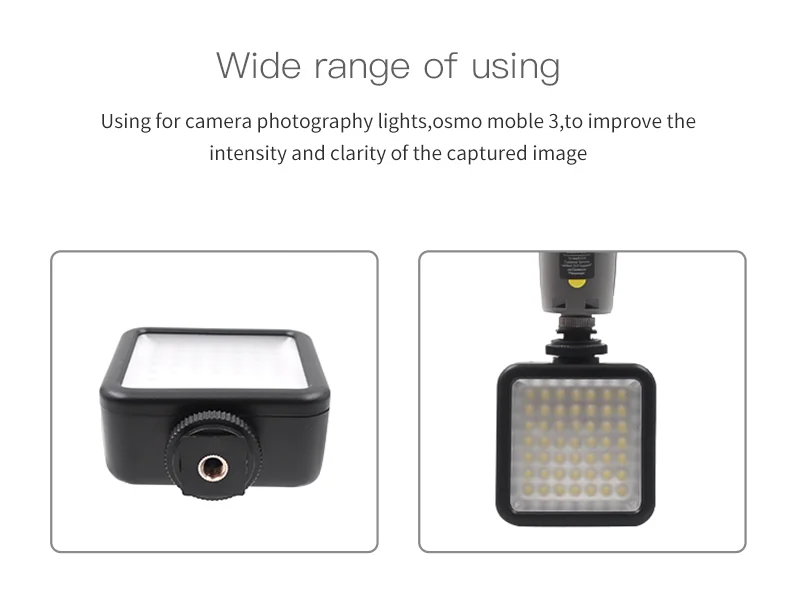 W49 светодиодный светильник для видеосъемки Facebook Live освещение-иллюминация лампы с 1/4 винтом для DJI OSMO Mobile 3/2