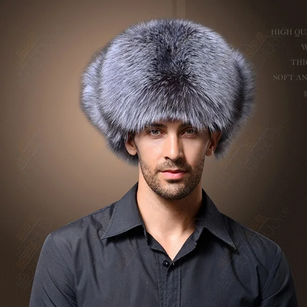 CAMOLAND зимняя теплая шапка-бомбер для мужчин, русская Кожаная шапка-ушанка из искусственного меха, мужская шапка-ушанка, Лыжная шапка - Цвет: Gray