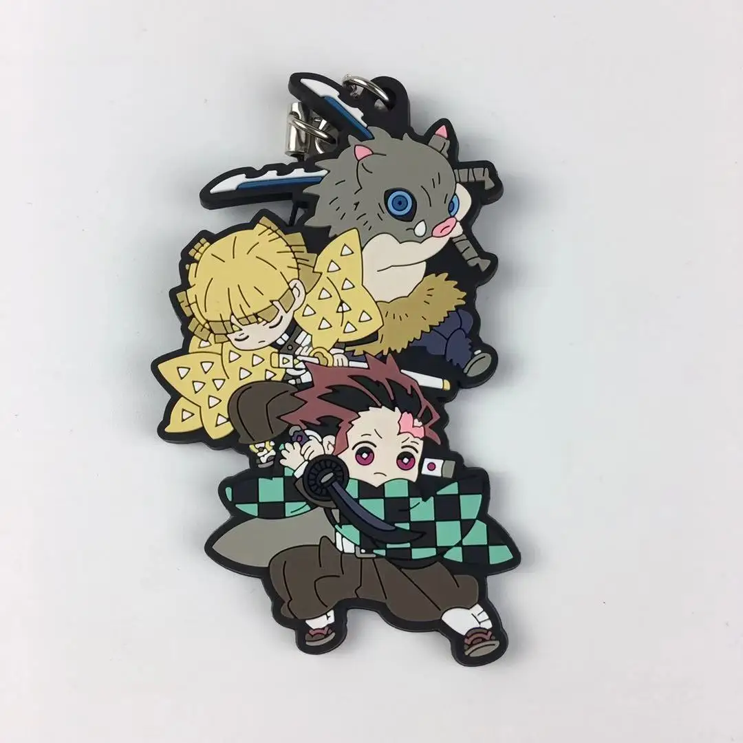 Аниме демон убийца Kimetsu no Yaiba резиновый брелок для ключей гоночные ремни Косплей - Цвет: 5