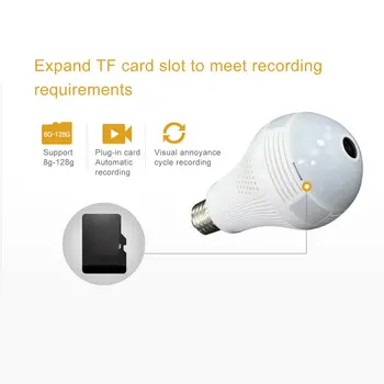 

1080P 360 Panoramic IP Camera Wifi Home Security Wireless CCTV Surveillance Fisheye Network Ipcam Bulb Lamp Cameras