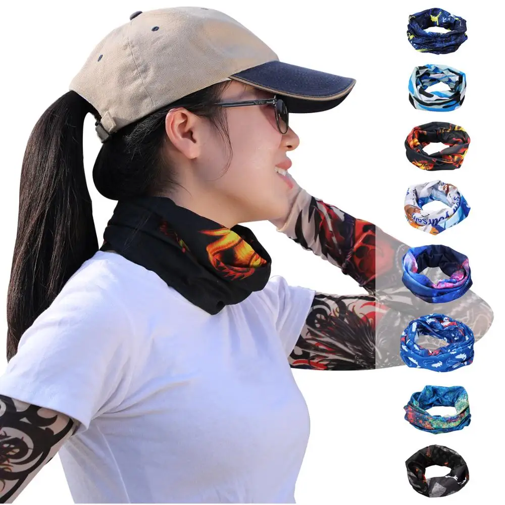 

Sougayilang Multi-Purpose Headdress Pattern Sunscreen Set Summer Sunscreen Seamless Variety Magic Cover Fishing Head