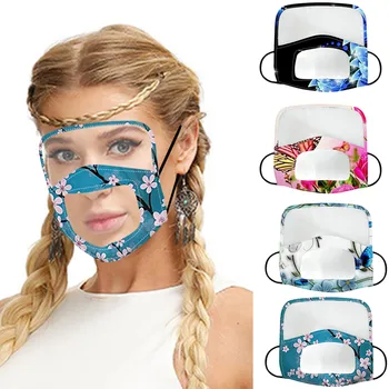 

Reusable Mouth Mask Clear Window Detachable Eyes Shield Breathable Protective Mask Visible Expression Reading Mouth Mask Masque