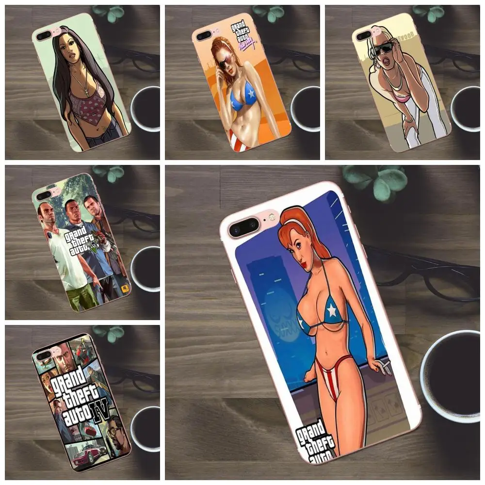 TPU Cell Bags For Apple iPhone 4 4S 5 5C SE 6 6S 7 8 Plus X Galaxy A3 A5 J1 J2 J3 J5 J7 2017 Candy Suxxx Gta Vice City Sexy Girl | Мобильные