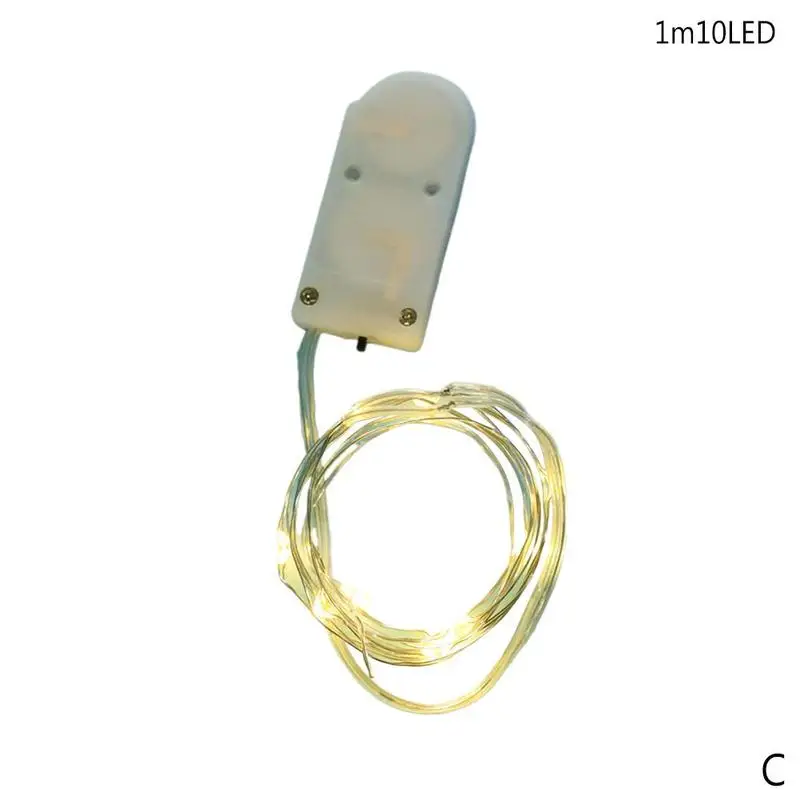 1M 10 LED 1/2 метров медный провод светодиодный гирлянды Счастливого Рождества сказочная гирлянда для свадебной вечеринки Рождественская елка украшение гирлянда лампа - Испускаемый цвет: 1M 10 LED