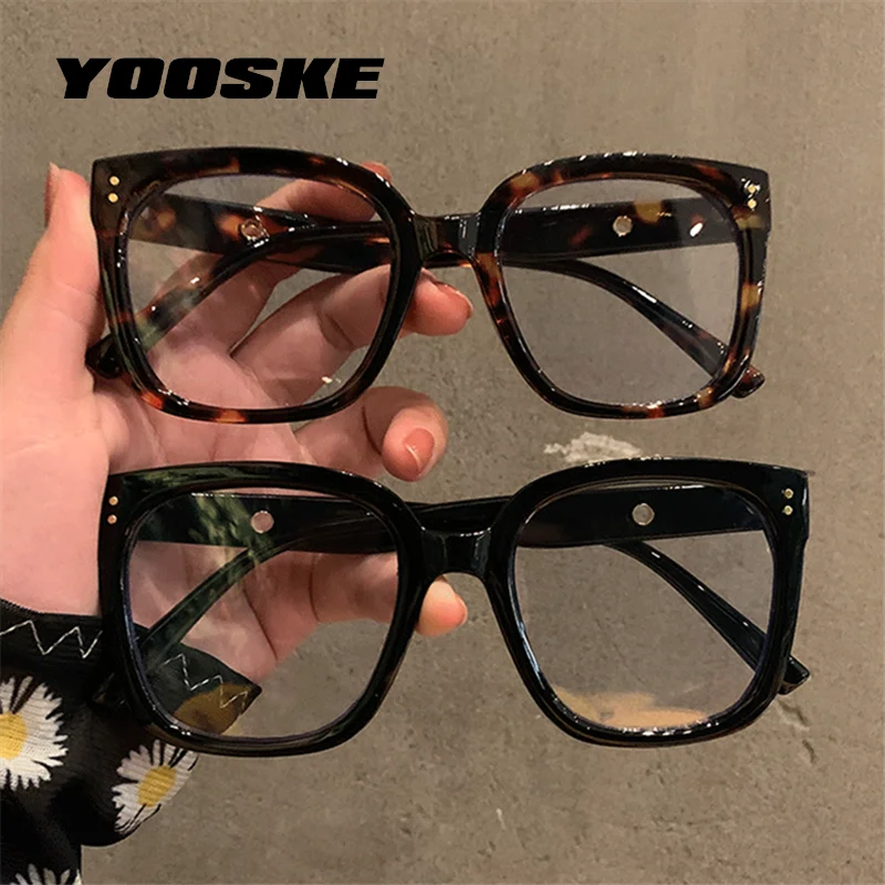 glasses to protect eyes from screen YOOSKE Oversized Square Eyeglasses Frames for Women Men Anti Blue Light Glasses Frame Optical Computer Eyewear glasses to protect eyes from screen