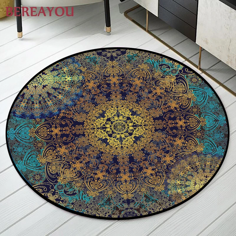 Vintage Rugs Ethnic Round Carpet Bohemia Living room Mat Yoga Mat Cloakroom Retro Ethnic Non-slip Round Carpet For Bedroom tapis Vintage Rugs Ethnic Round Carpet Bohemia Living room Mat Yoga Mat Cloakroom Retro Ethnic Non-slip Round Carpet For Bedroom tapis