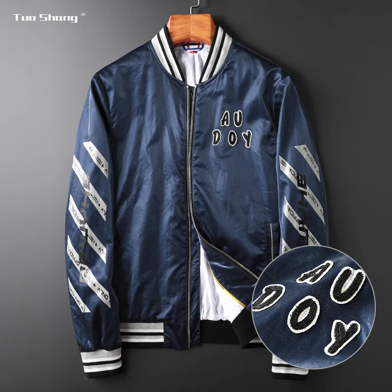 

2019 Brand Casual PU Zipper Mens Jackets Letter Embroidery High Grade Stand Neck Streetwear Bomber Jacket Men Winter Clothes 4XL