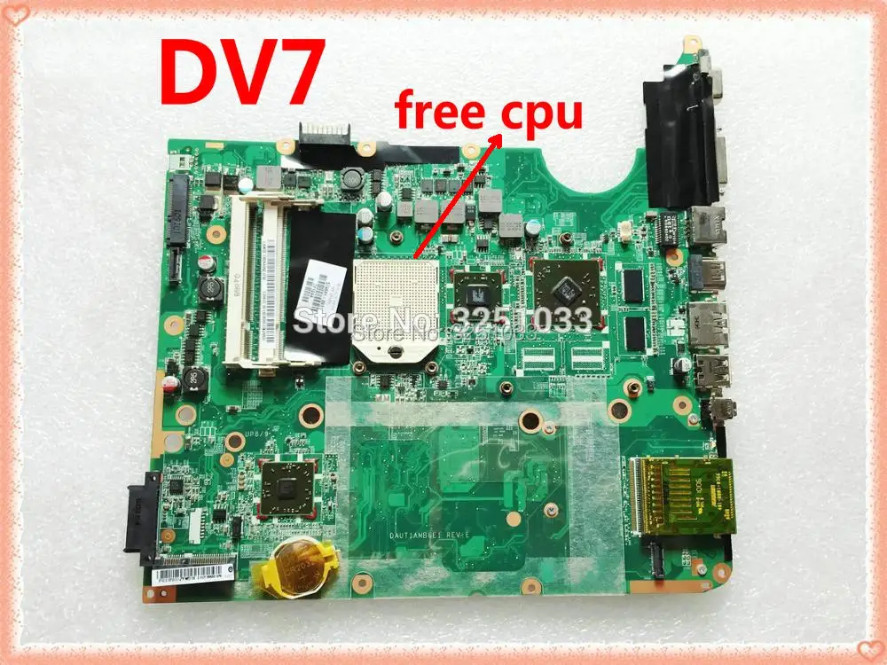 574681-001 For HP DV7 DV7-3060CA DV7-3060US DV7-3061NR DV7-3160US DAUT1AMB6E1 / DAUT1AMB6E0 Laptop Motherboard 512MB