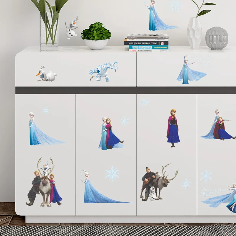 Cartoon DIY Frozen Princess Elsa Anna Wall Stickers For Girl Children Room Background Decoration Removable Kids Bedroom Poster Cartoon DIY Frozen Princess Elsa Anna Wall Stickers For Girl Children Room Background Decoration Removable Kids Bedroom Poster
