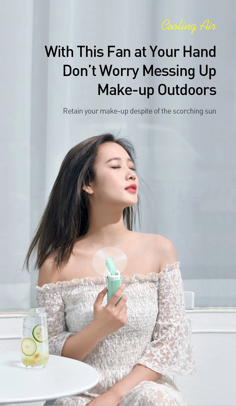 Quạt cầm tay xếp gọn kiêm sạc dự phòng Baseus Square Portable Folding Fan màu hồng