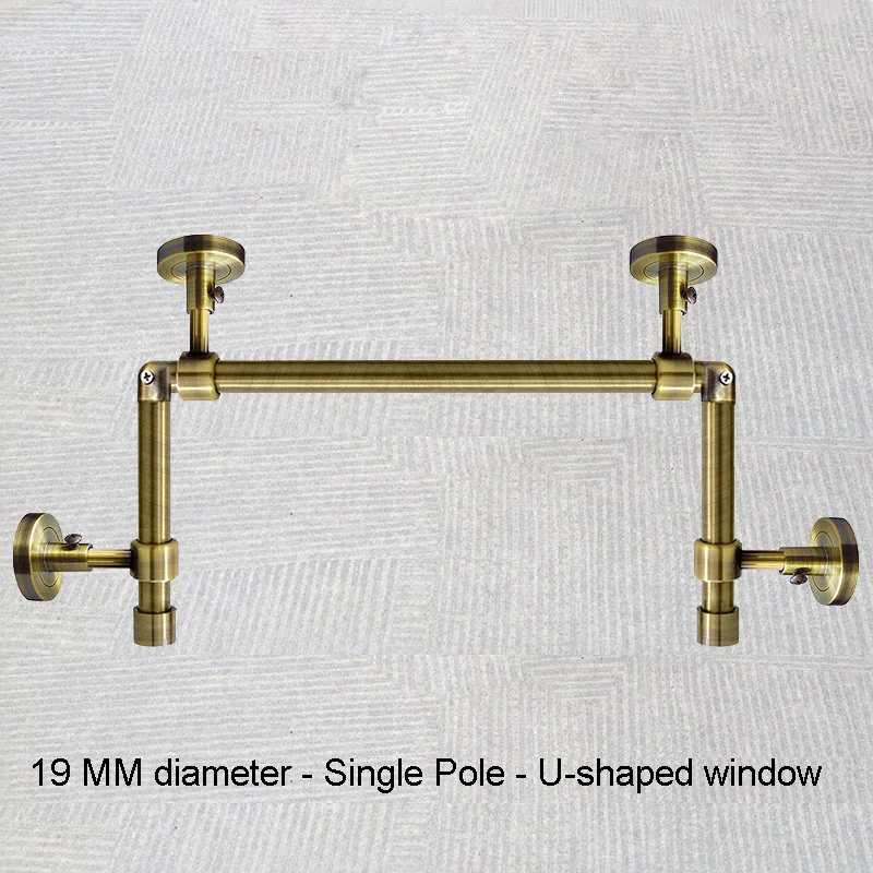 

Thicken Curtain Rod Single Double Pole for Corner Window Octagonal Window Roman Curtain Rods Track Holder Accessories Customized