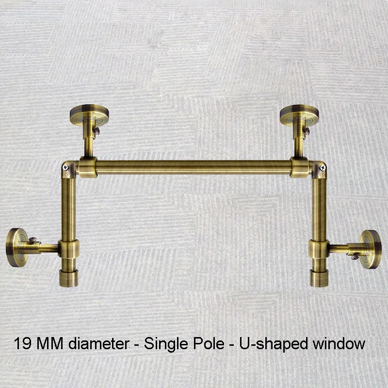 Thicken Curtain Rod Single Double Pole For Corner Window Octagonal