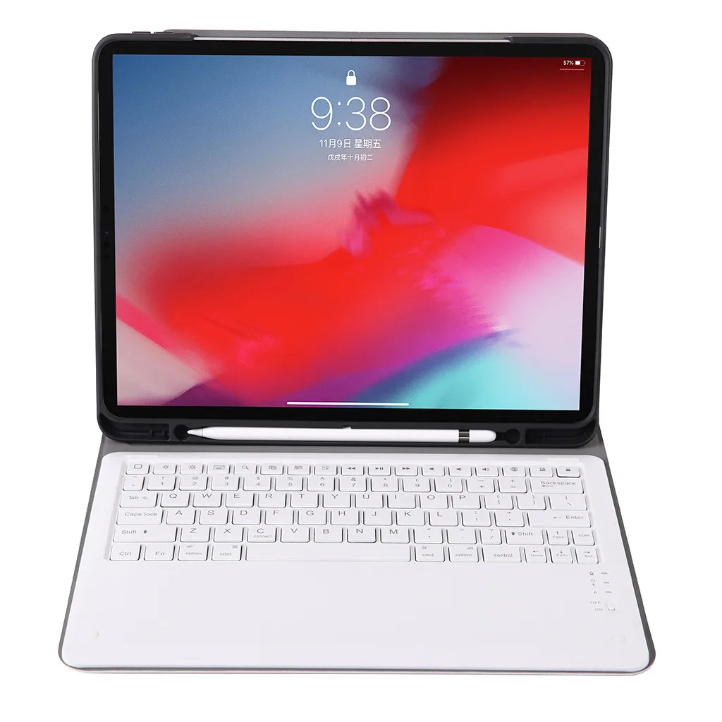 Флип-клавиатура для iPad Pro 12,9 дюймов Чехол Флип беспроводной тонкий Bluetooth 3,0 чехол для планшета с клавиатурой Автоматический Режим сна/пробуждения со слотом для ручки