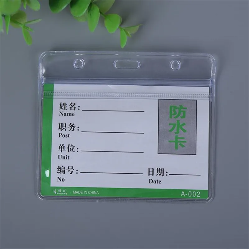 10Pcs/lot Vertical Transparent Vinyl Plastic Clears ID Card Bag Case Badge Holder Accessories Vertical ID Card Badge Holders 2