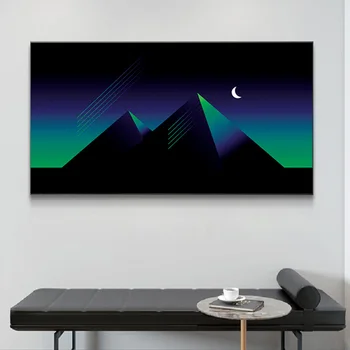 

Large Creative Modern Cartoon Crescent Pyramid Art Poster Study Wall Decoration Painting Mural