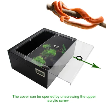 

Terrarium Insect Spider Acrylic Lizard Geckos Feeding Box Tortoise Sliding Cover Ventilation Hole Sunshade Reptile Breeding Tank