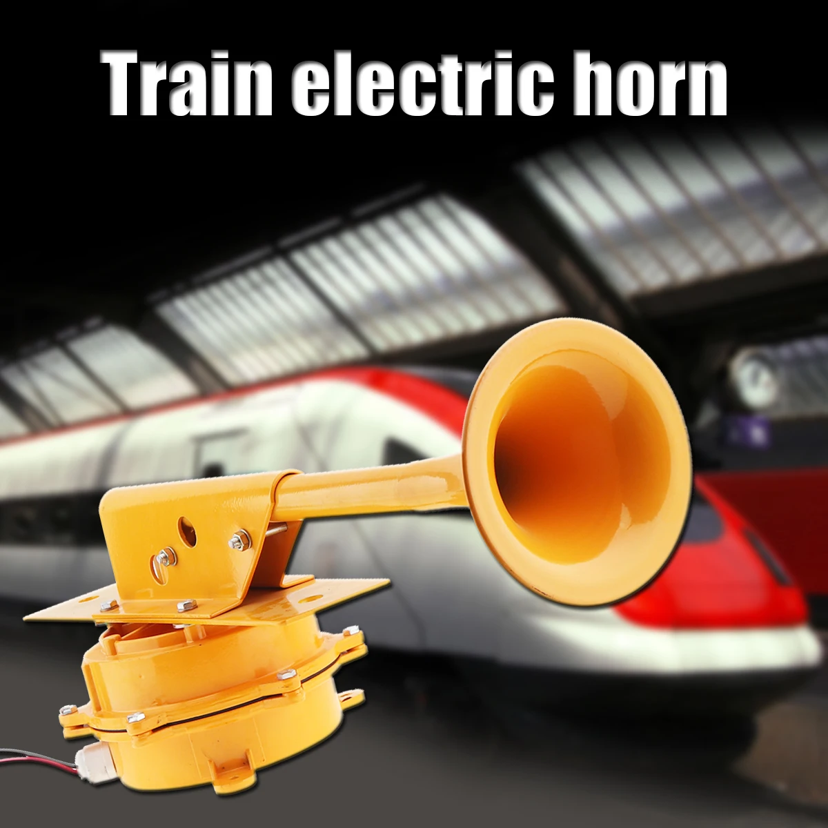 

12V / 24V 1280DB Super Loud Train Air Horn Single trumpet No Need Compressor for Truck Boat Train Lorry Vehicle Car