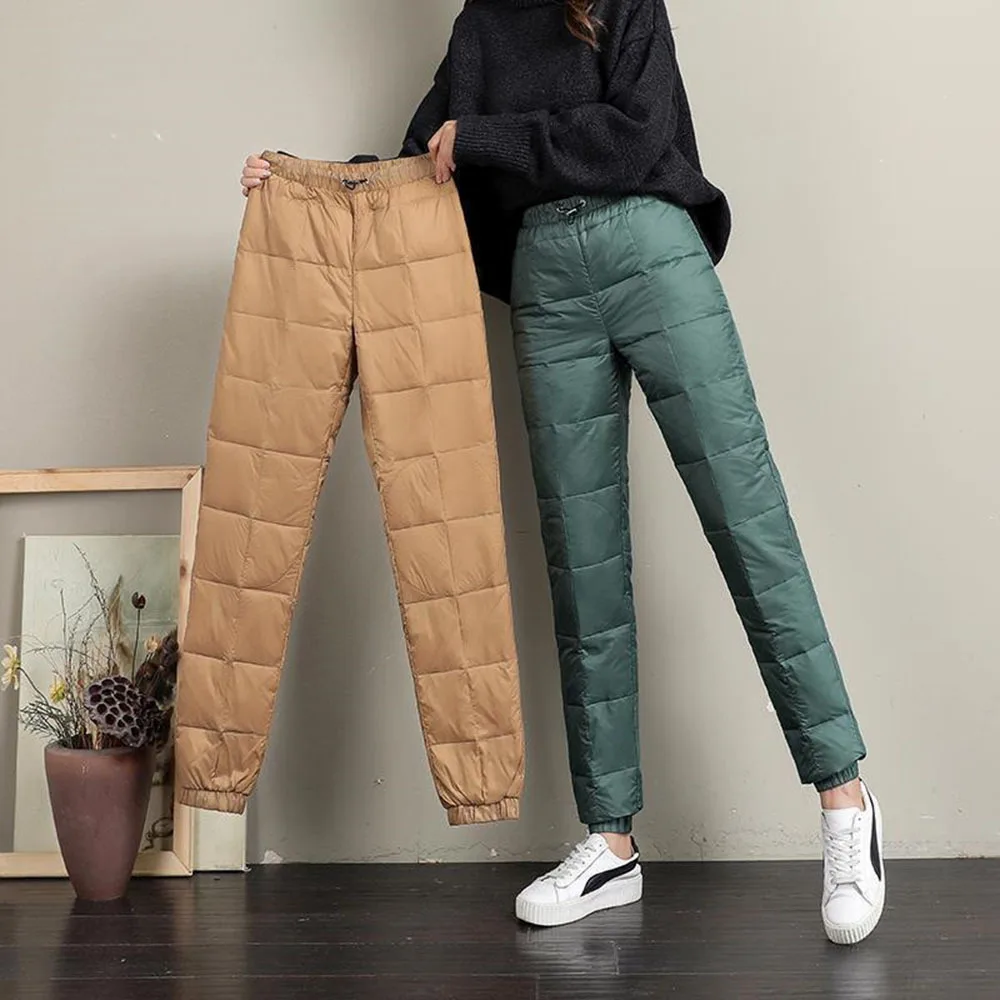 Pantaloni invernali da donna Casual allentati pantaloni in cotone caldo di  moda pantaloni da neve solidi di base da donna pantaloni caldi spessi a  vita alta|Pants \u0026 Capris| - AliExpress