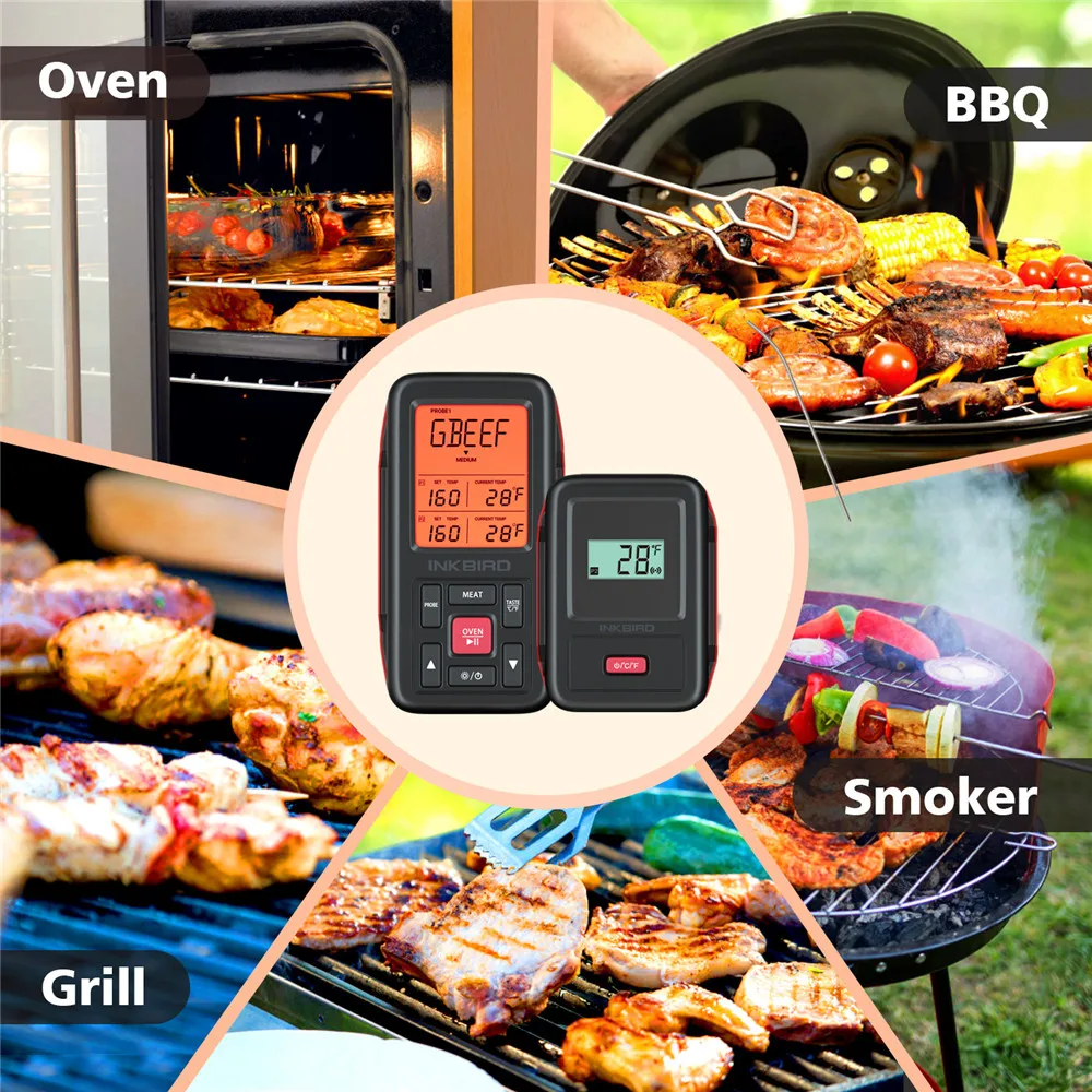 INKBIRD Télécommande Sans Fil À Usage Domestique RF Therye.com IRF-2SA 500  Pieds pour Cuisson Barbecue Grill Four struction eur avec Deux Sondes De  Qualité Alimentaire - AliExpress