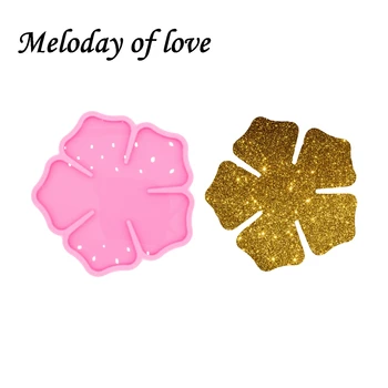 

Glossy Flower shape Epoxy Silicone Mold DIY Making Geode Coaster Agate Resin Mold DY0488