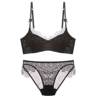 

Women Deep V Brassiere Lace Lingerie Bra Set Lasies Sexy Push Up Bra and Panty Sets NS