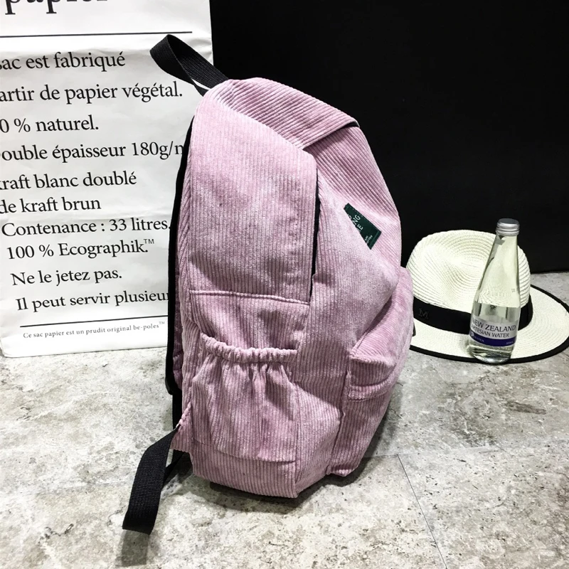 Новинка, вельветовый женский рюкзак, чистый цвет, Женская дорожная сумка, модный двойной женский рюкзак, Mochila, рюкзак, дизайн