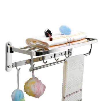 

Tripod bathroom bathroom shelf free punching wall hanging 304 stainless steel bathroom double toilet