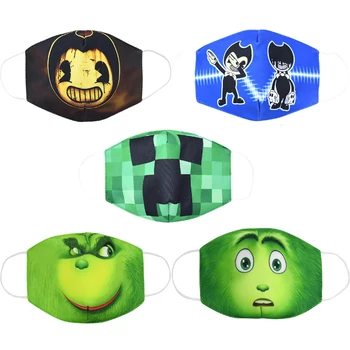

Kids Game Pixel Green Camouflage Washeable Reusable Mouth Mask Cotton Anti Dust Half Face Mouth Mask for Child Boys Dustproof