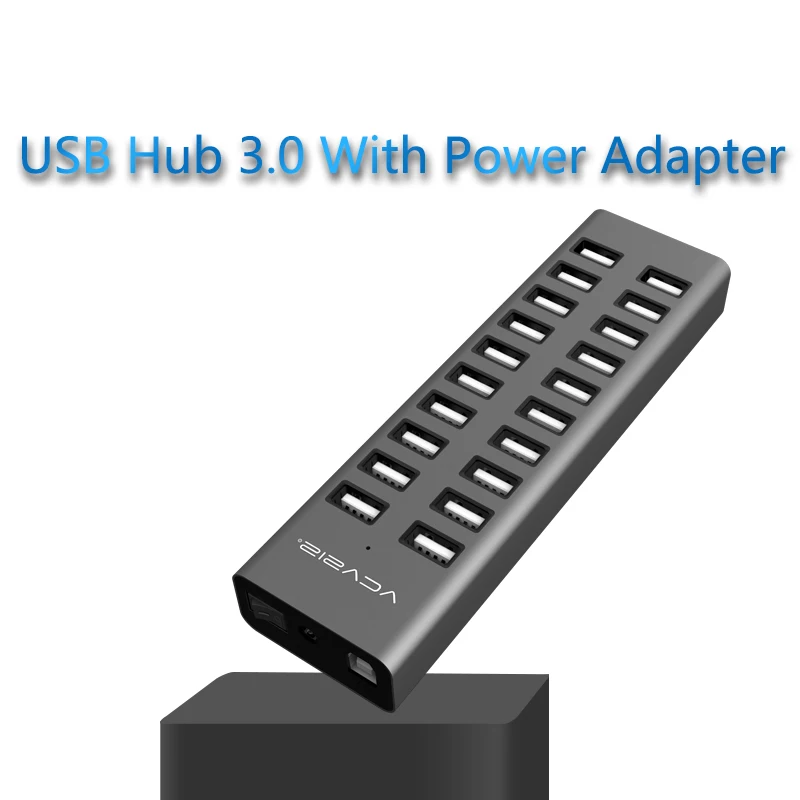 20 портов Мульти USB 2,0 концентратор высокоскоростной передачи данных быстрое зарядное устройство разветвитель внешний 12V7. 5a адаптер питания для телефона планшета