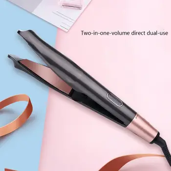 

2 In1 Professional Hair Straightener Hair Crimper Dry/Wet Hair Straightening Curling Comb Iron Hair Flat Ceramic Styling Tools